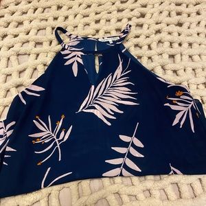 Navy patterned high neck work tank size medium